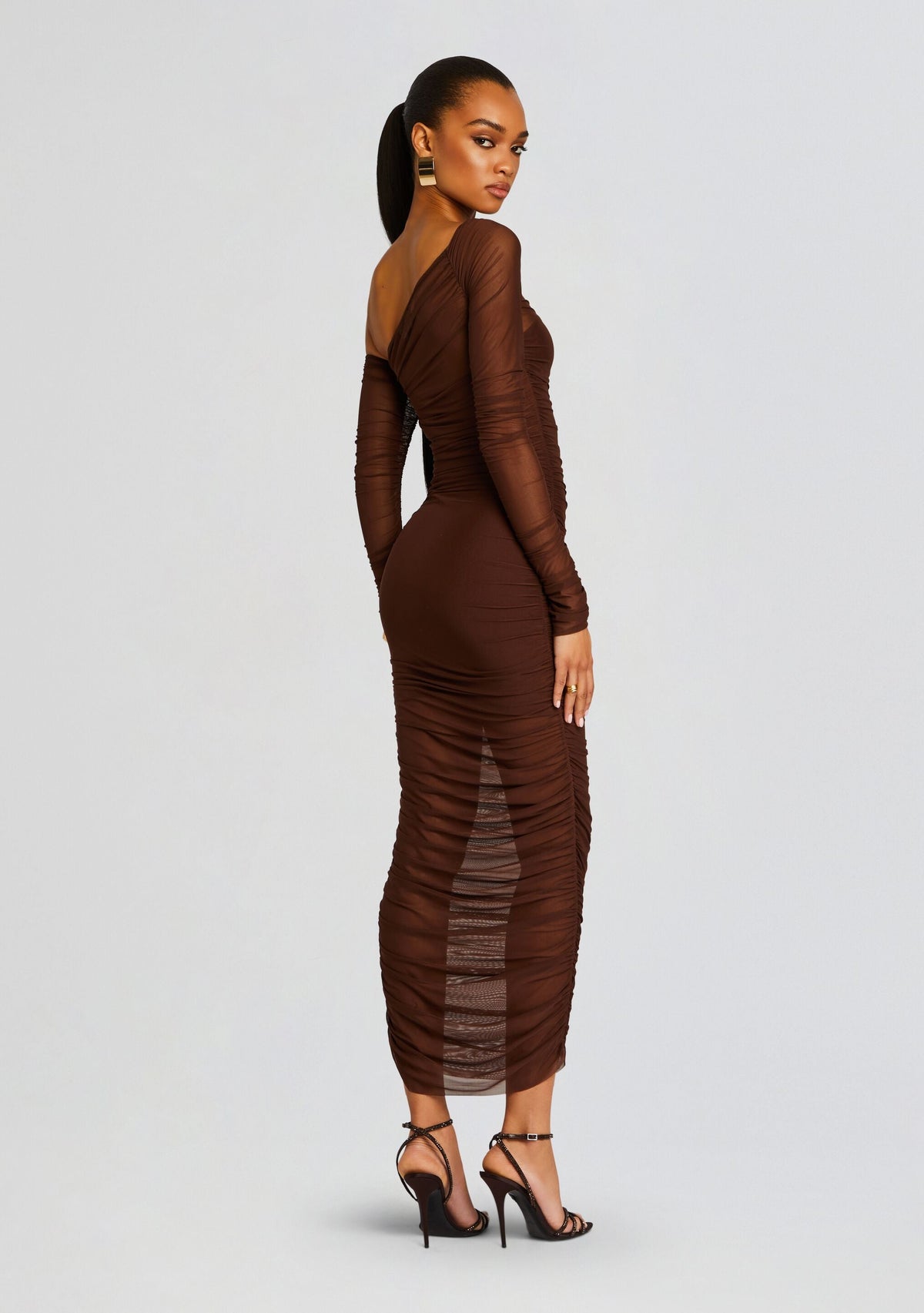 Chantae Mesh Dress by SEROYA in Coconut, product image 4