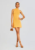 Ginger Knit Mini Dress by SEROYA in Papaya, product image 1