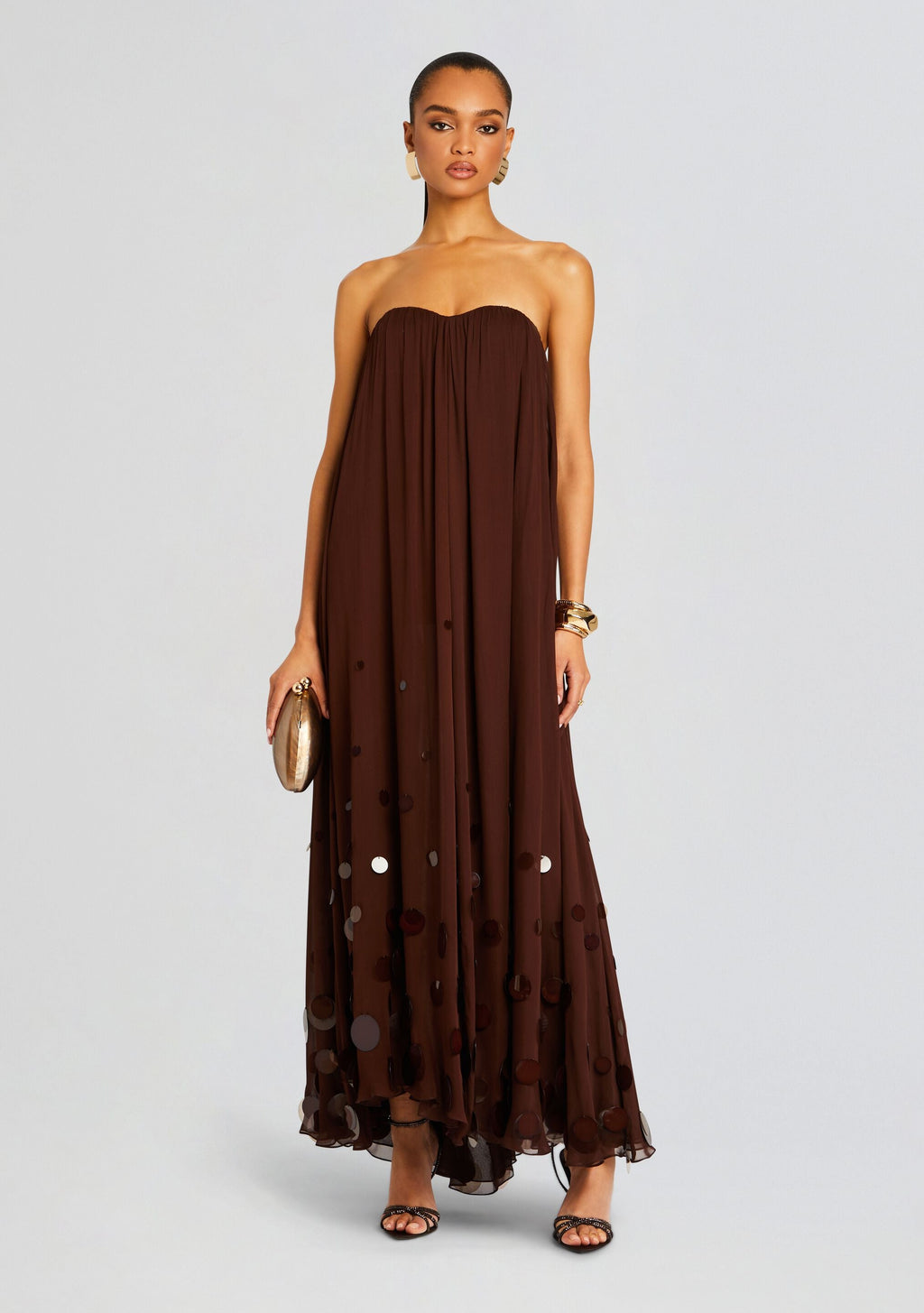 Helena Dress by retrofête in Deep Brown, product image 1