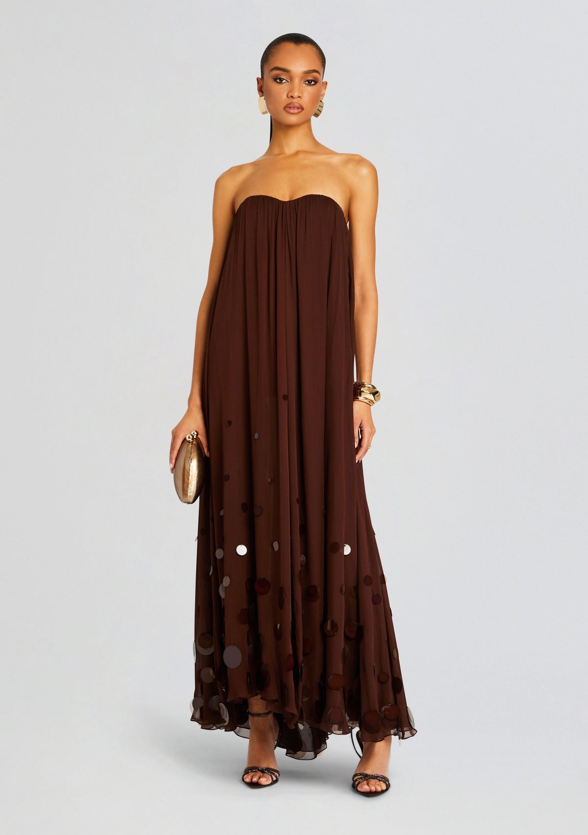 Helena Dress by retrofête in Deep Brown, product image 1