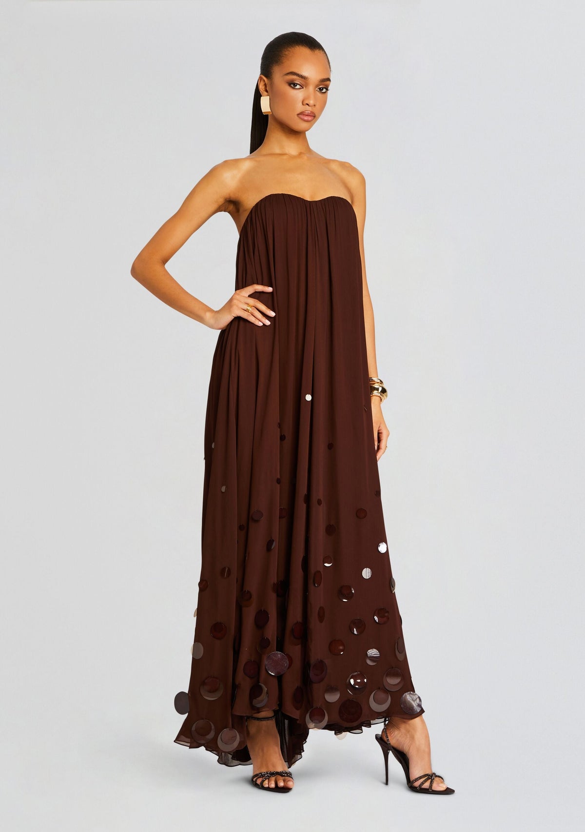 Helena Dress by retrofête in Deep Brown, product image 3