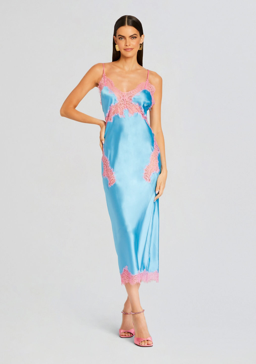 Jocelyn Silk Dress by retrofête in Bright Blue, product image 1