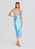 Jocelyn Silk Dress by retrofête in Bright Blue, product image 1