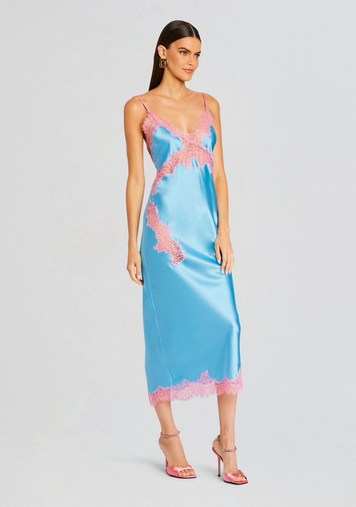 Jocelyn Silk Dress by retrofête in Bright Blue, product image 3