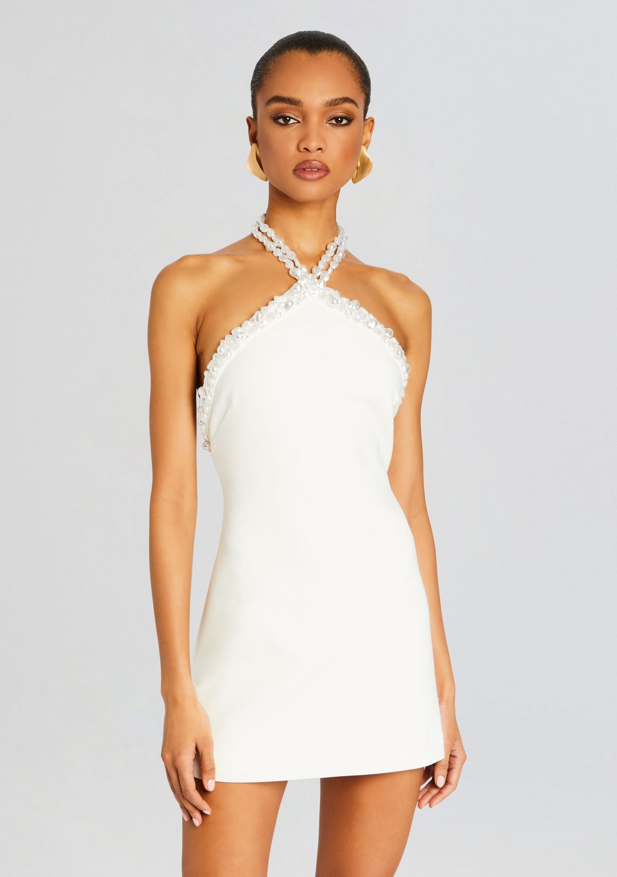 Kristi Pearl Embellished Dress by retrofête in White, product image 5
