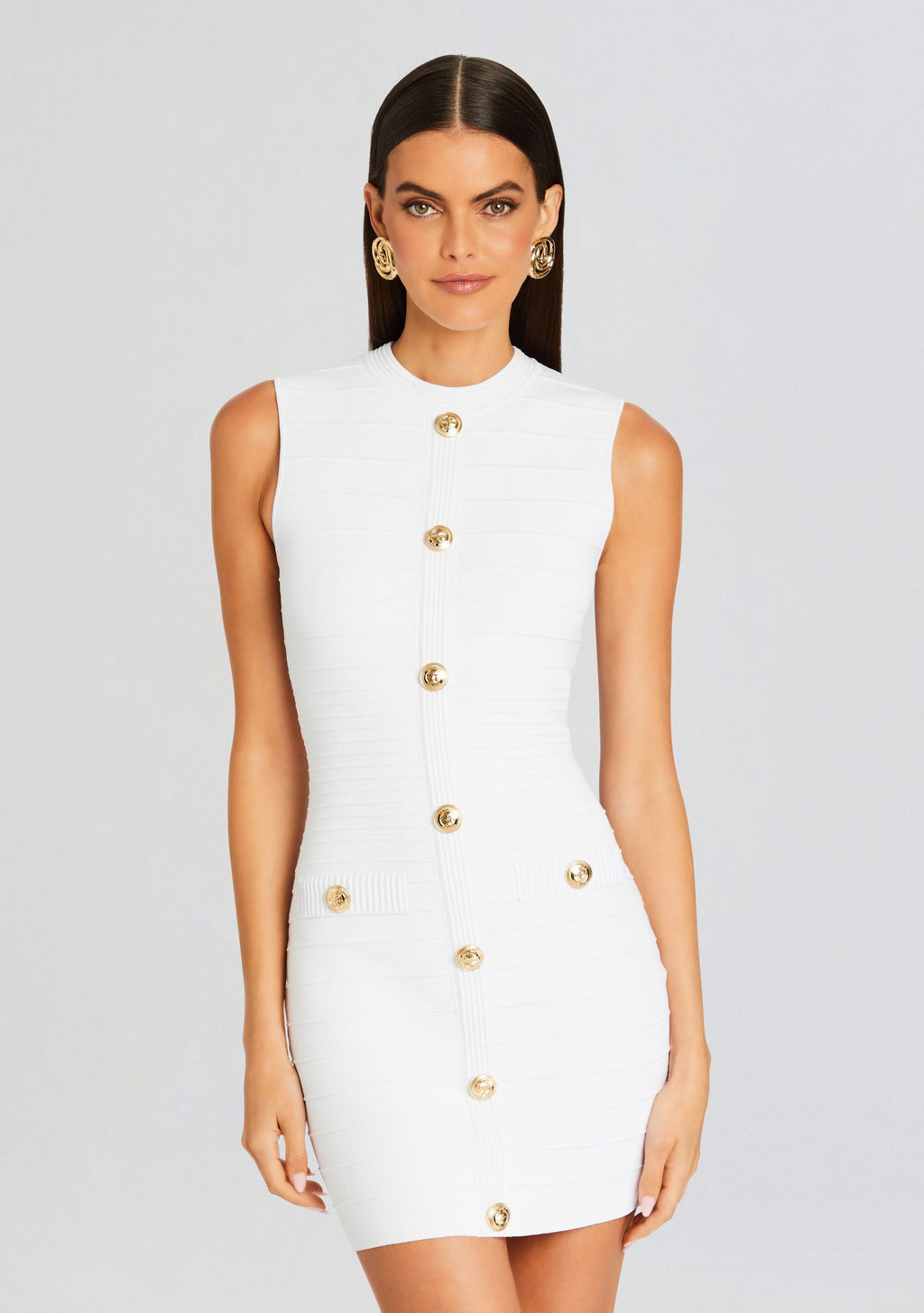 Laurel Knit Dress by retrofête in Optic White, product image 4
