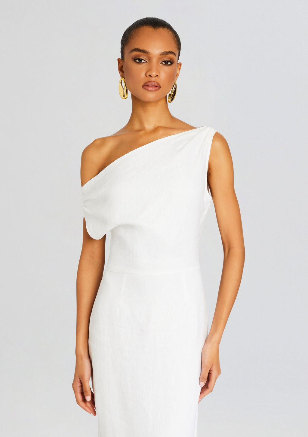 Linen Off The Shoulder Maxi by Sans Faff in White, product image 5