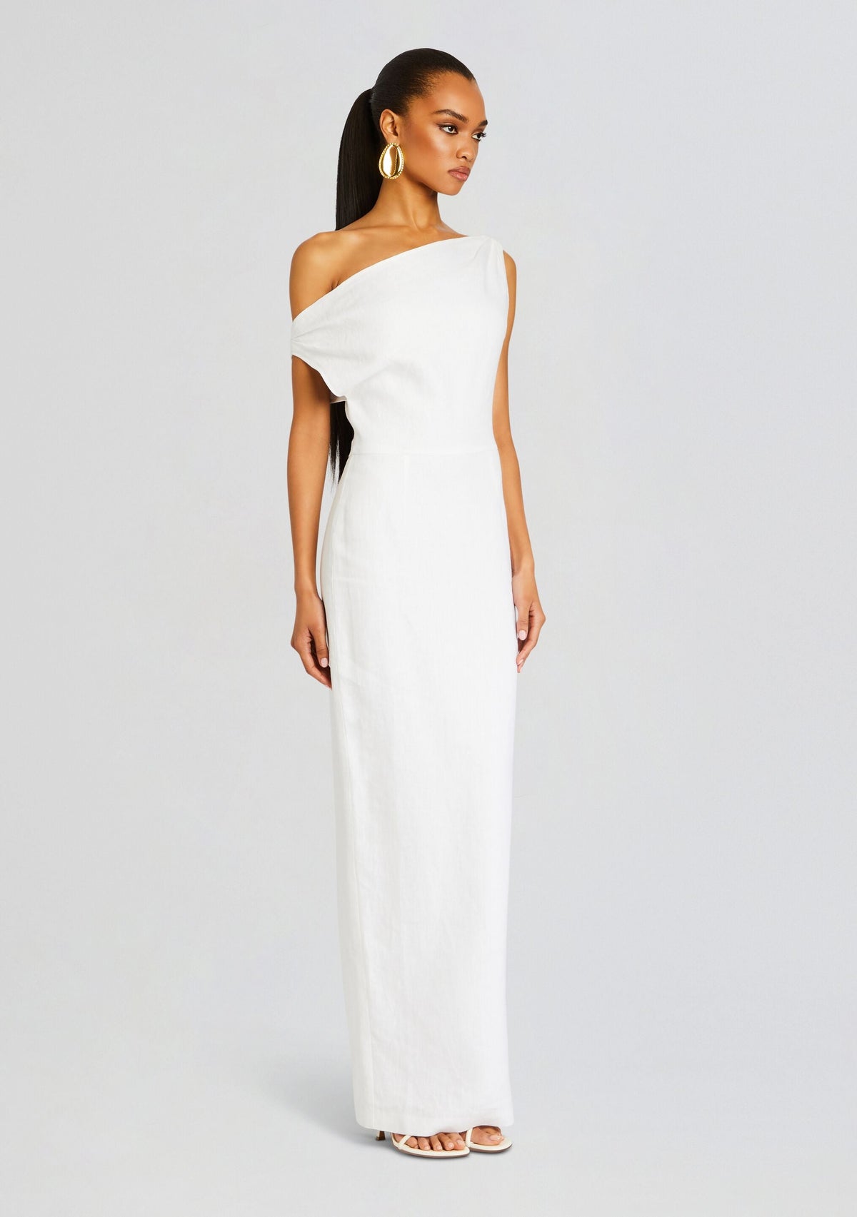 Linen Off The Shoulder Maxi by Sans Faff in White, product image 3