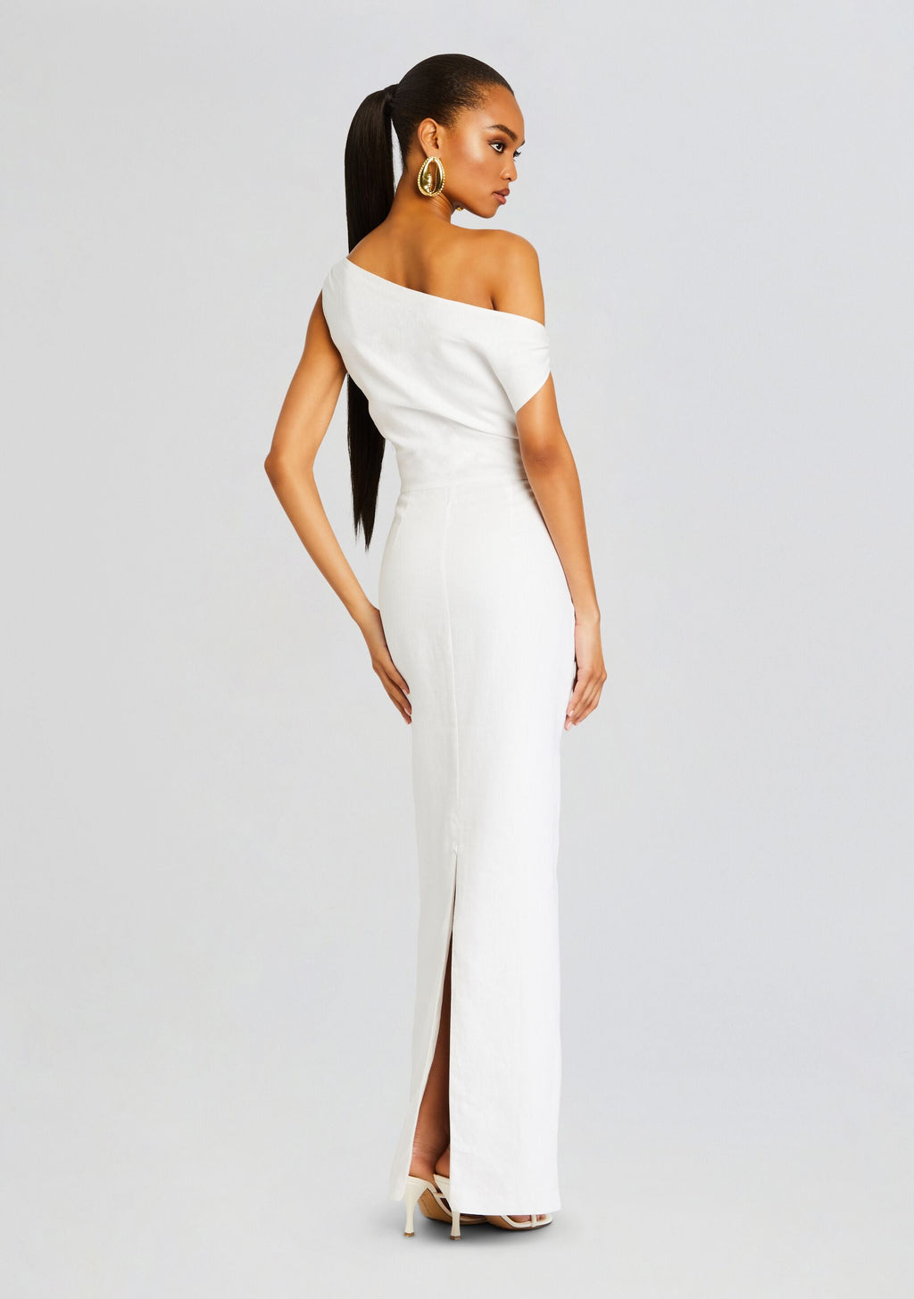 Linen Off The Shoulder Maxi by Sans Faff in White, product image 4