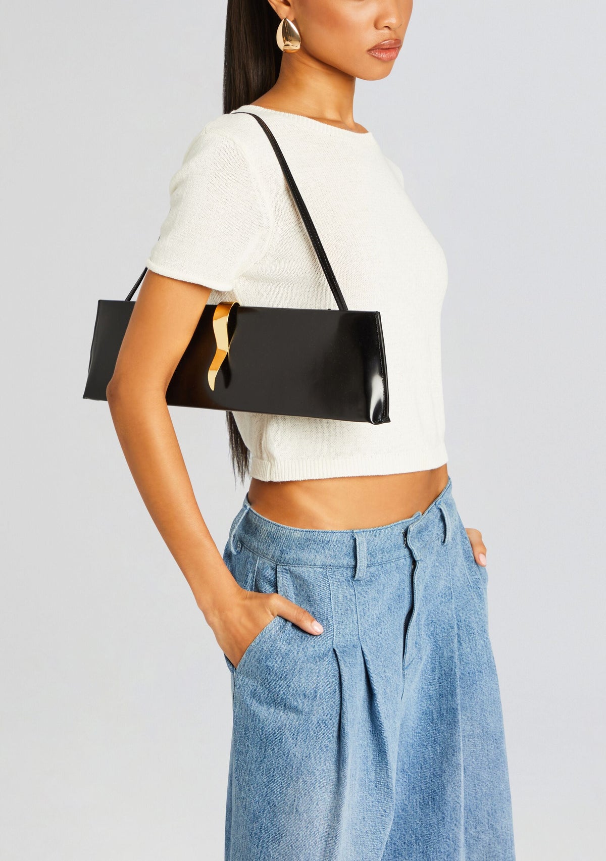 Ruth Mini Shoulder Bag by retrofête in Black/Gold, product image 3