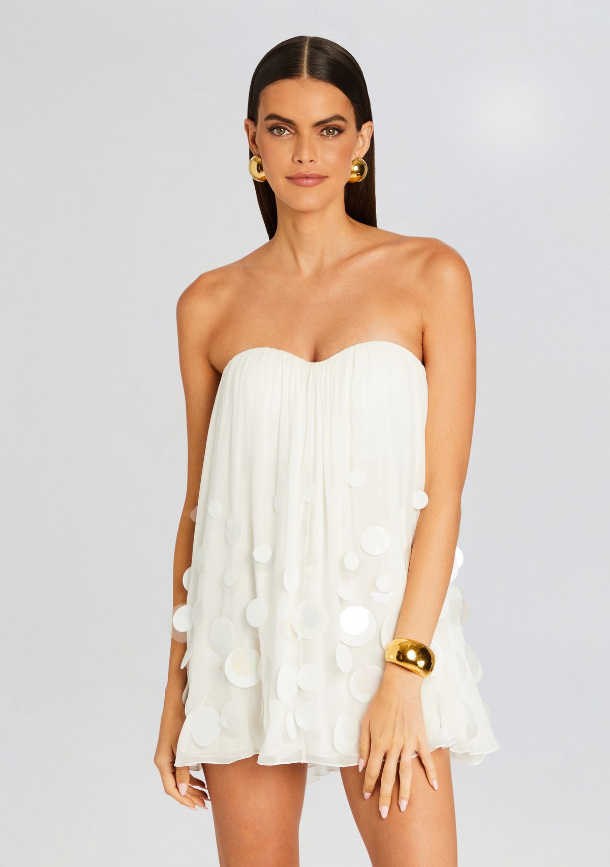 Sherry Embellished Dress by retrofête in White, product image 5