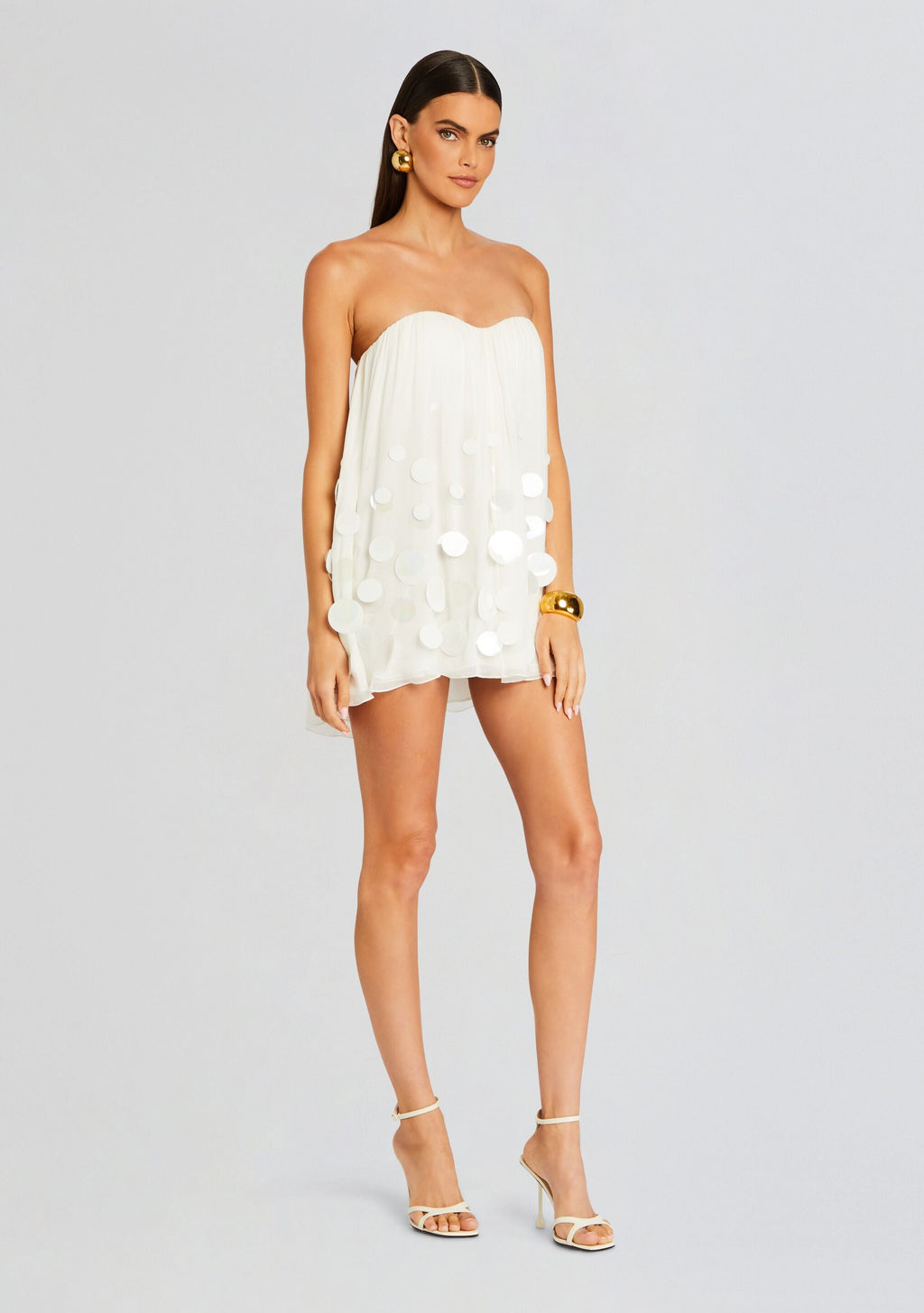 Sherry Embellished Dress by retrofête in White, product image 3