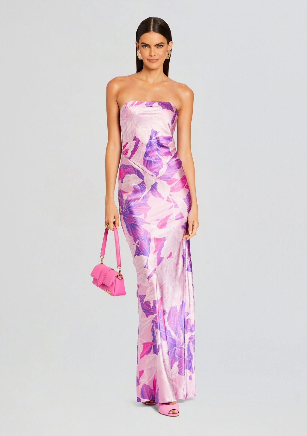 Skye Silk Dress by retrofête in Lavender Botanical, product image 1