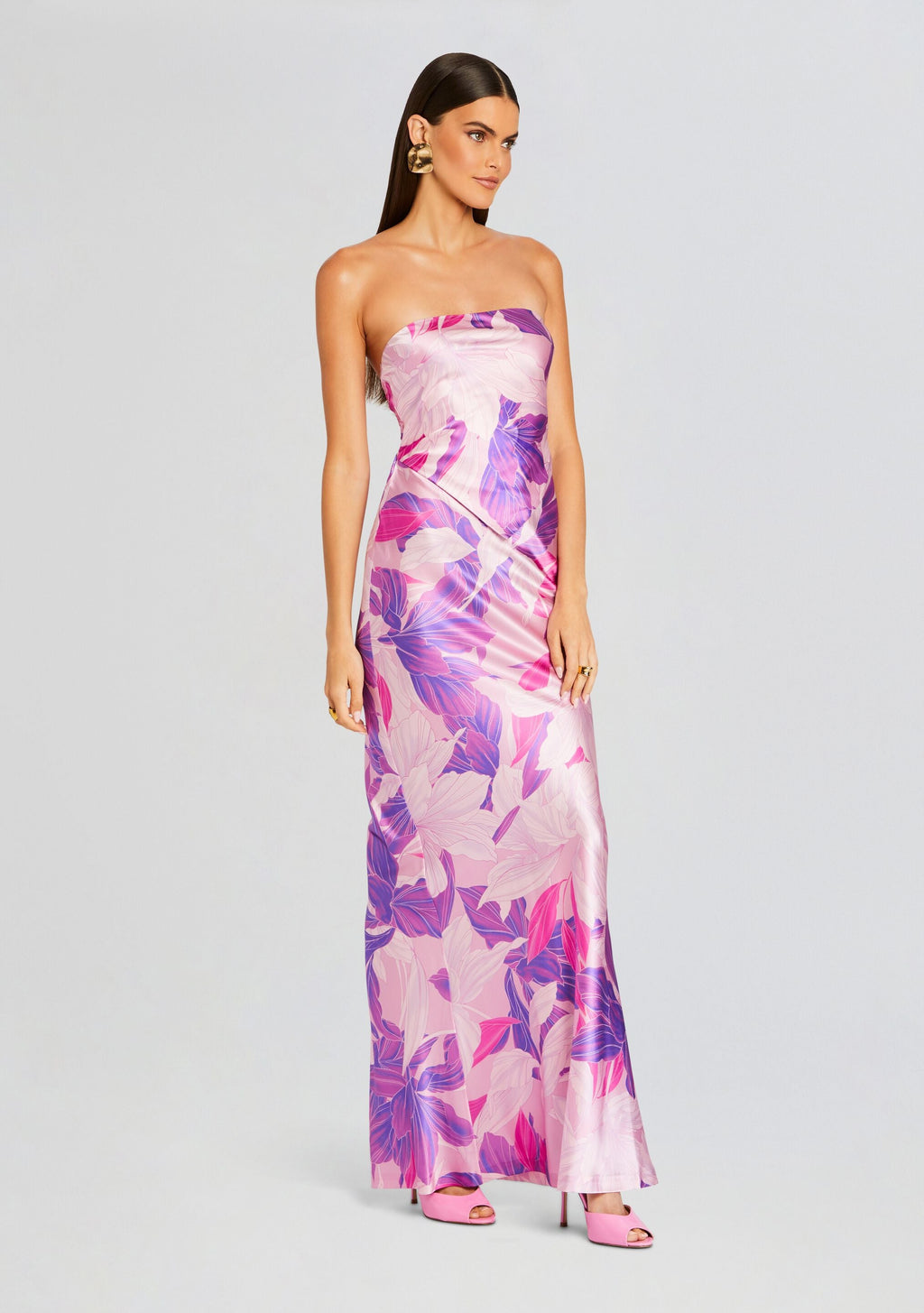 Skye Silk Dress by retrofête in Lavender Botanical, product image 3