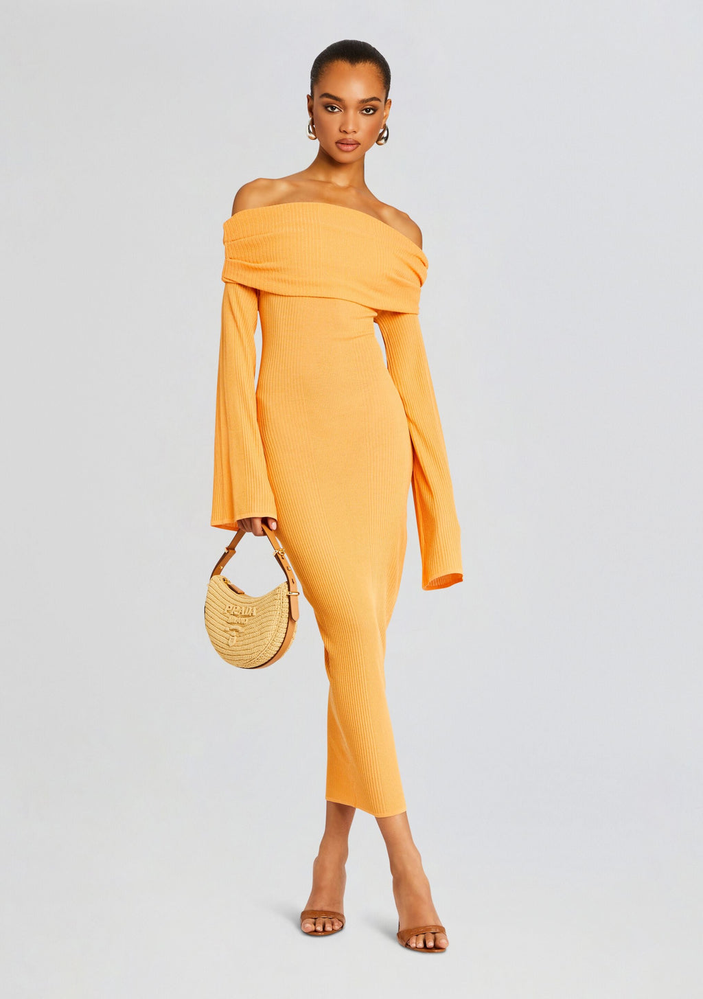 Tallulah Midi Dress by SEROYA in Papaya, product image 5