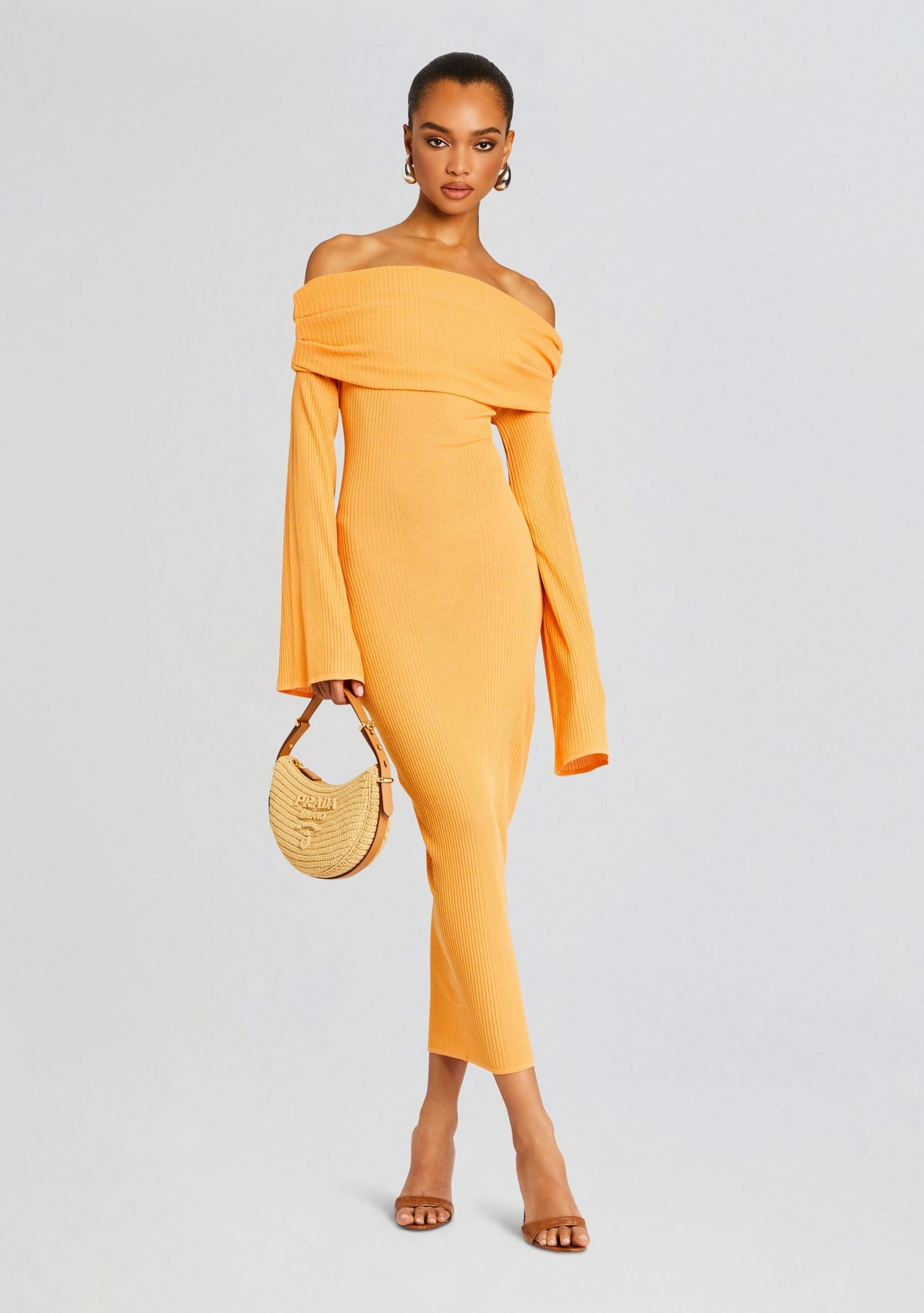 Tallulah Midi Dress by SEROYA in Papaya, product image 5