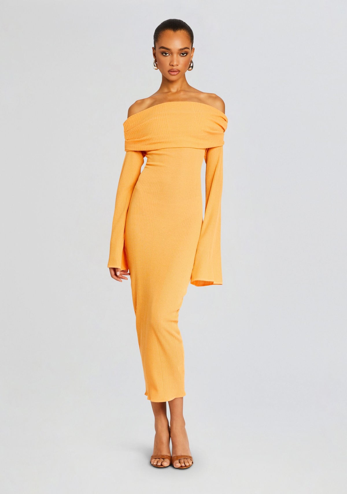 Tallulah Midi Dress by SEROYA in Papaya, product image 1