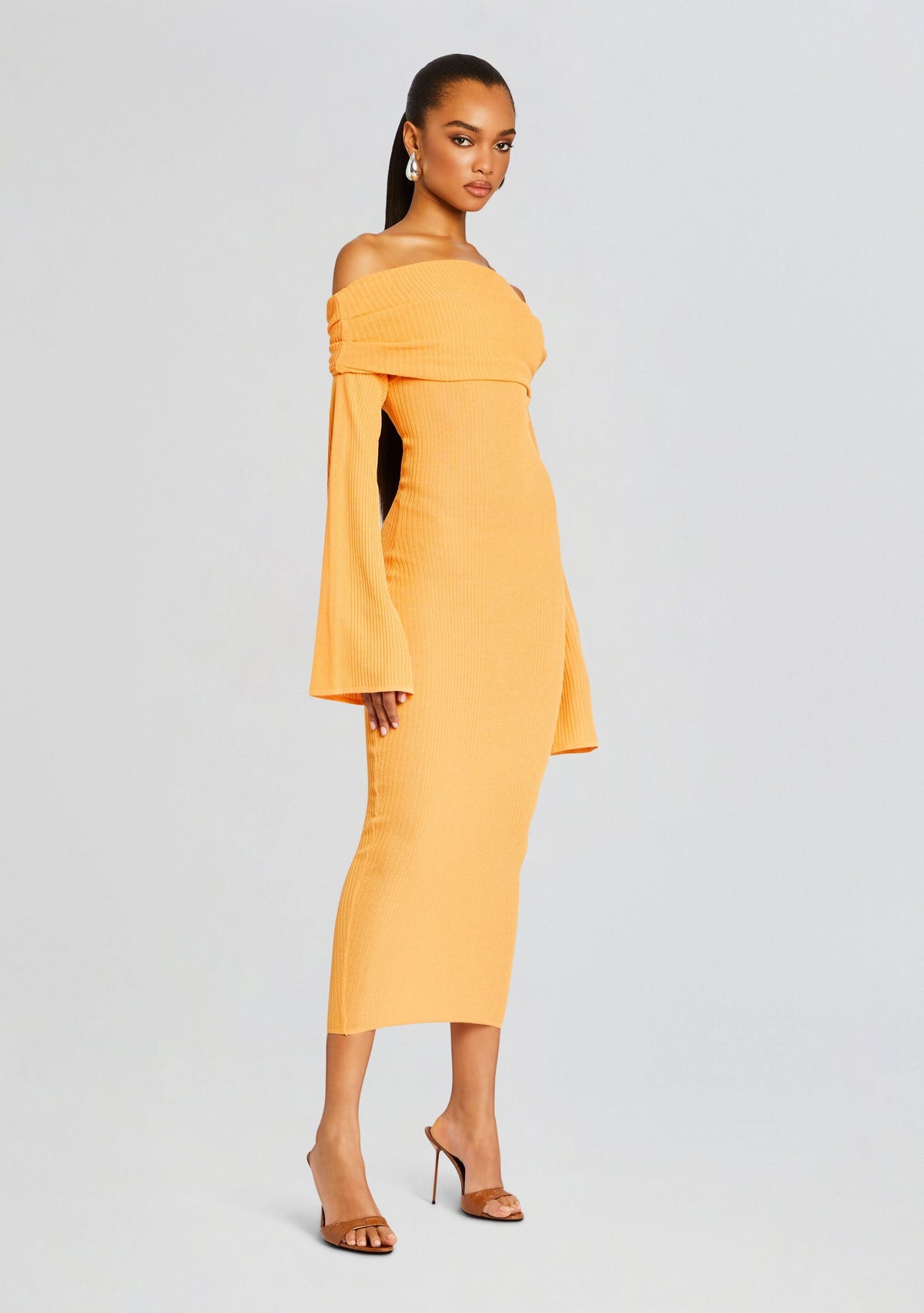 Tallulah Midi Dress by SEROYA in Papaya, product image 3