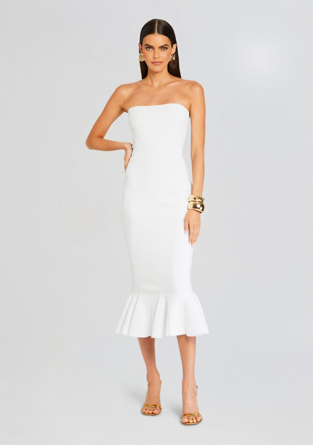 Tillee Knit Dress by retrofête in Iridescent White, product image 1