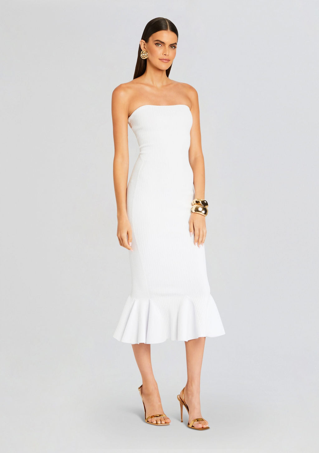Tillee Knit Dress by retrofête in Iridescent White, product image 3
