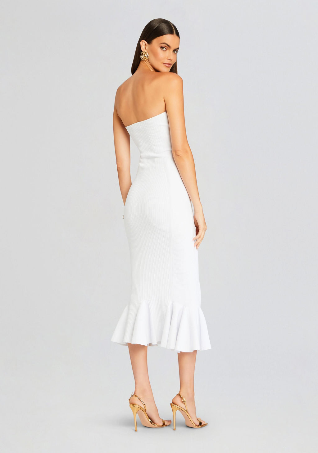 Tillee Knit Dress by retrofête in Iridescent White, product image 4