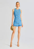 Hanna Denim Dress by retrofête in River, product image 1