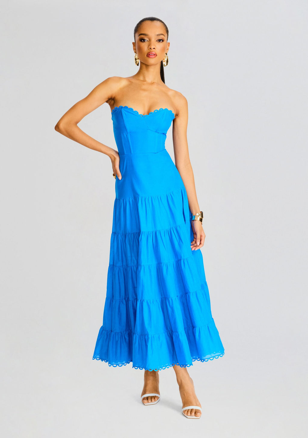 Danny Long Dress by Charo Ruiz in Solid Blue, product image 1