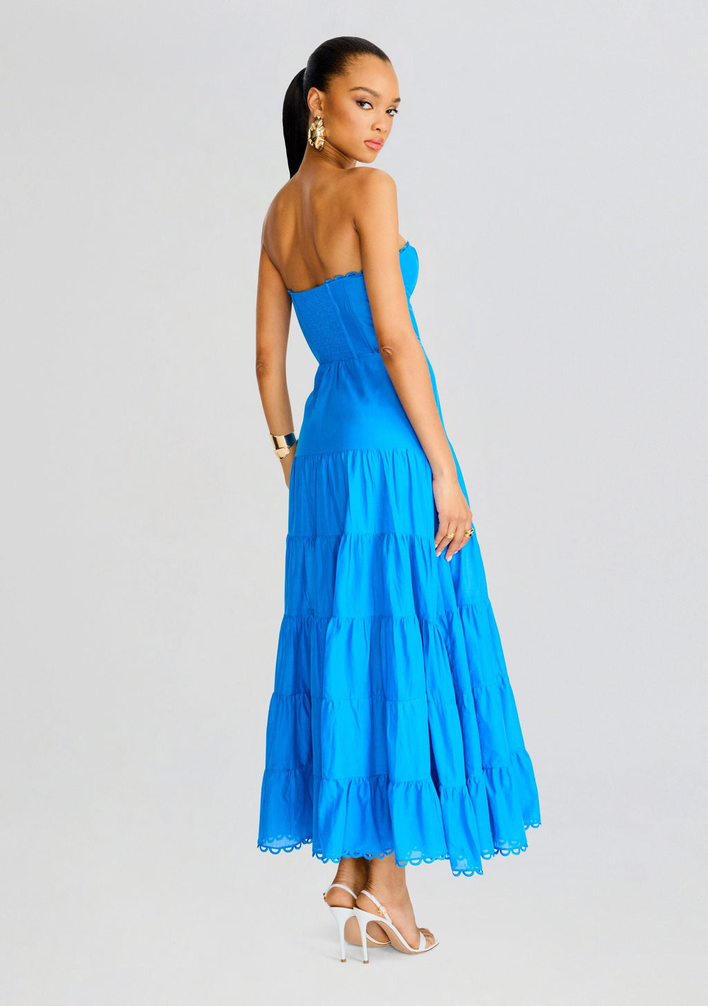 Danny Long Dress by Charo Ruiz in Solid Blue, product image 4