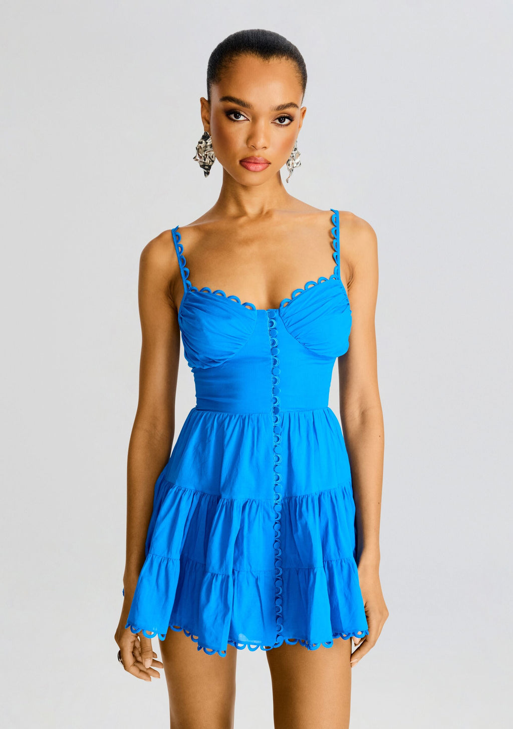 Angy Short Dress by Charo Ruiz in Solid Blue, product image 3