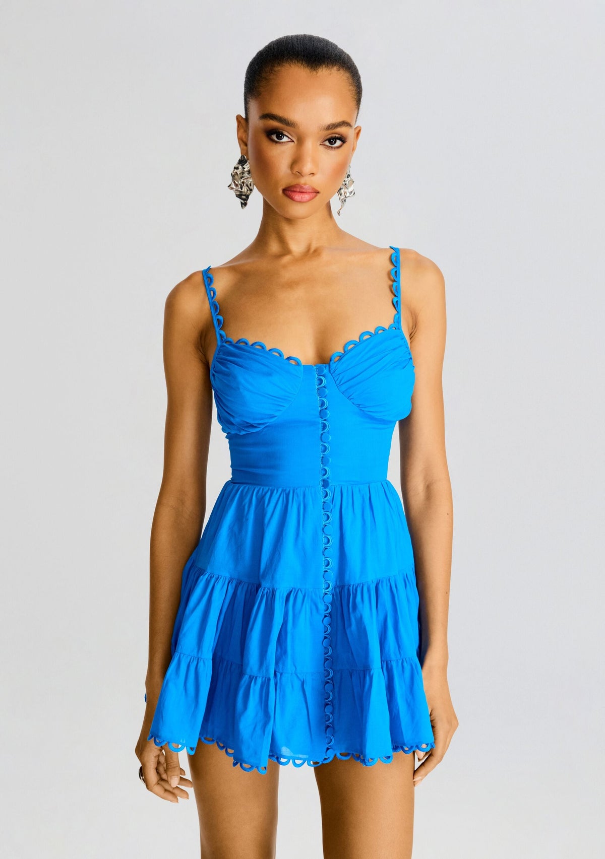 Angy Short Dress by Charo Ruiz in Solid Blue, product image 3