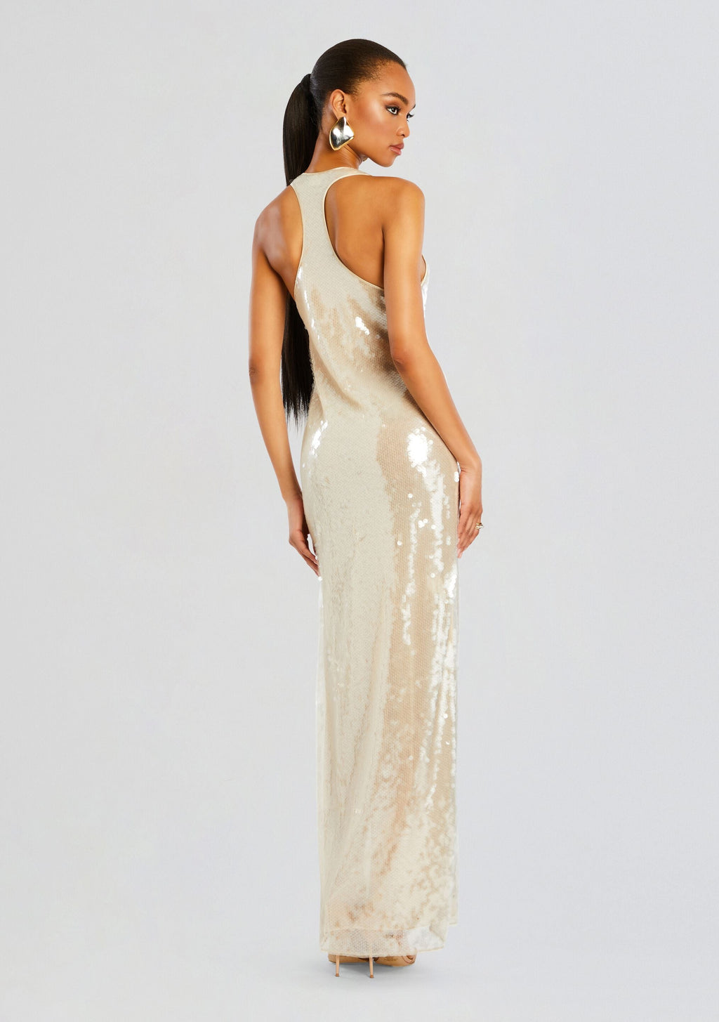Bella Sequin Dress by retrofête in Cream, product image 4