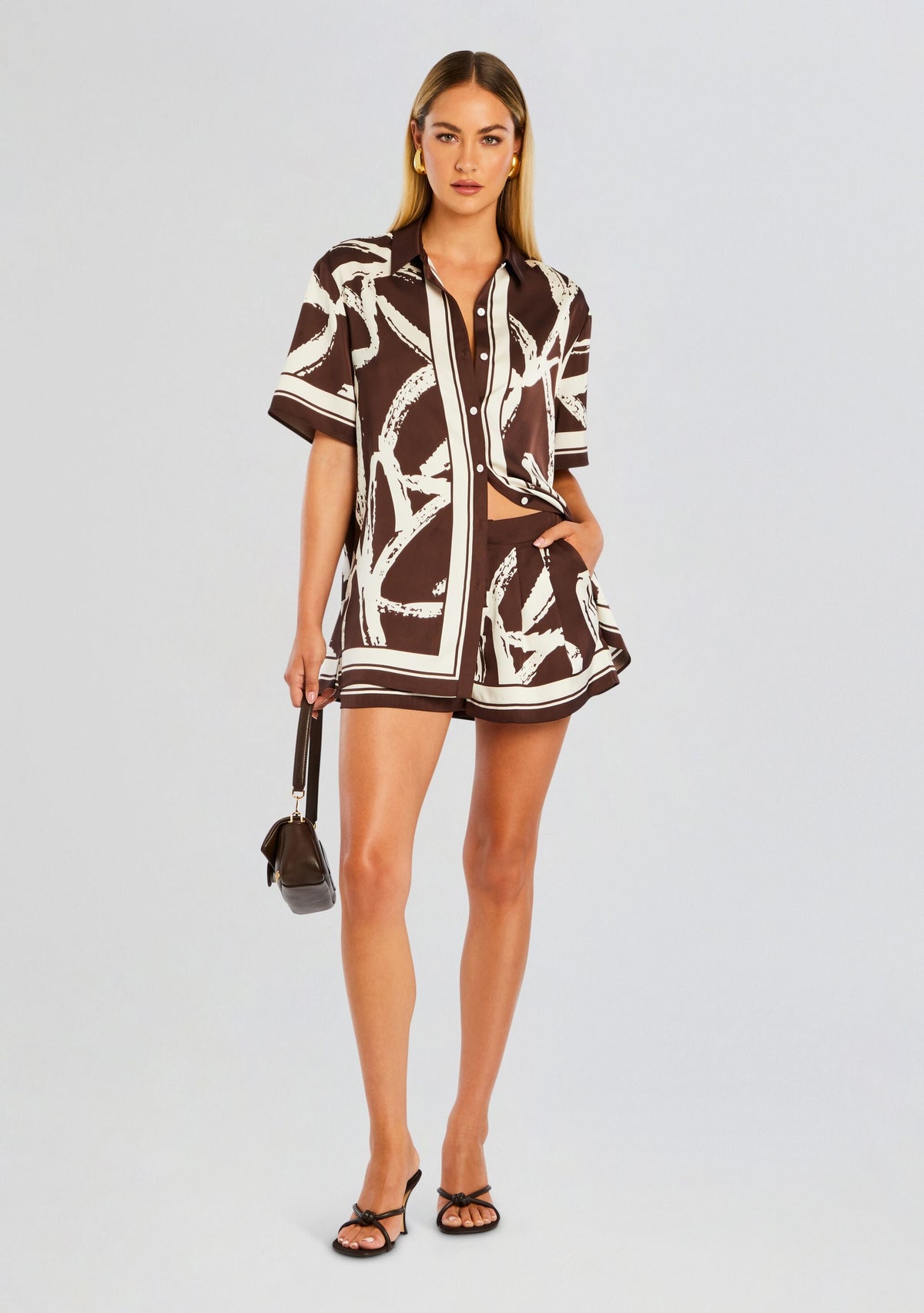 Davey Button Down Shirt by SEROYA in Coconut Script, product image 5