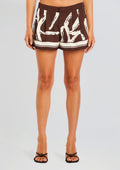 Cruise Pleated Short by SEROYA in Coconut Script, product image 1
