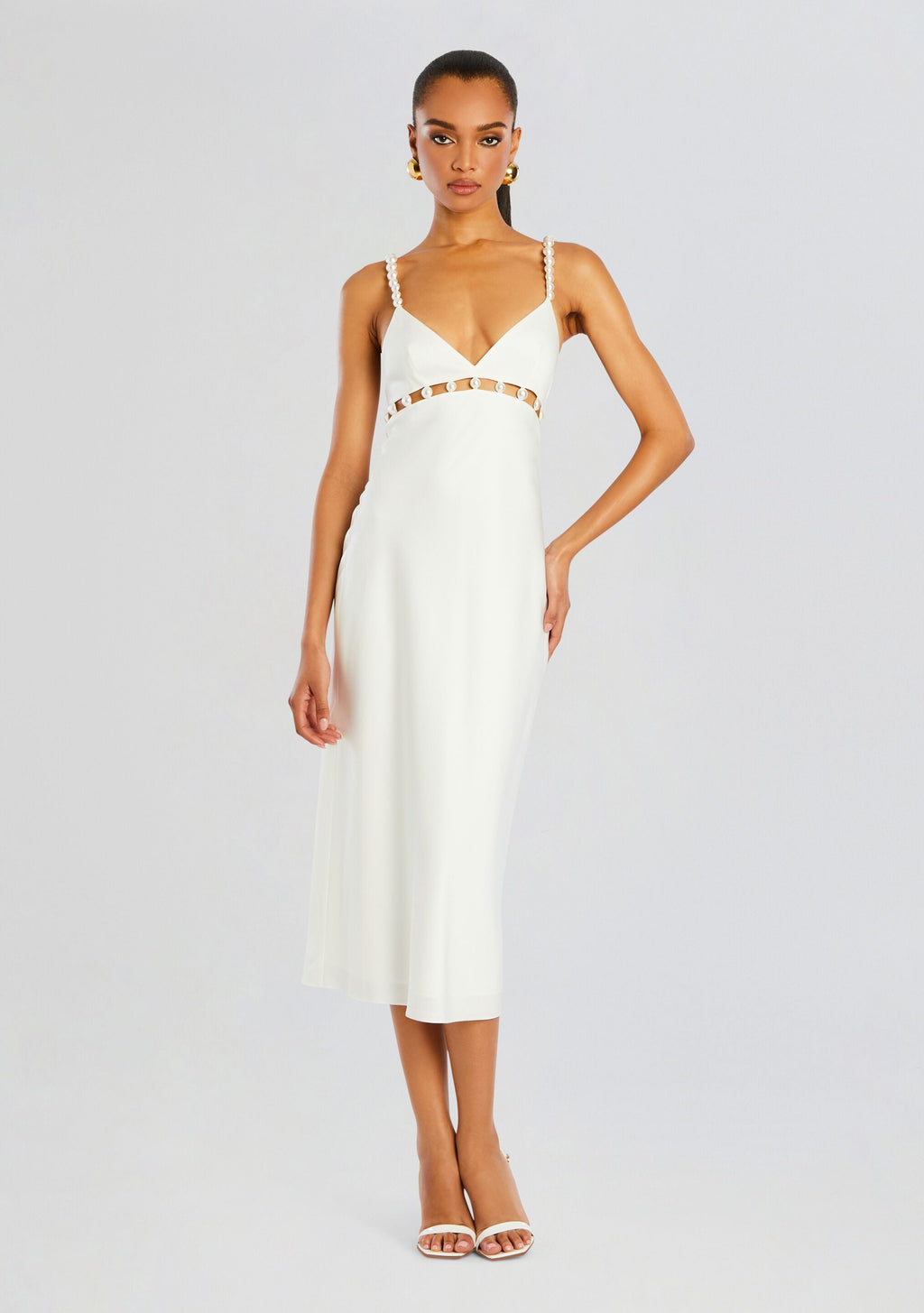 Elodie Pearl Dress by retrofête in White, product image 1