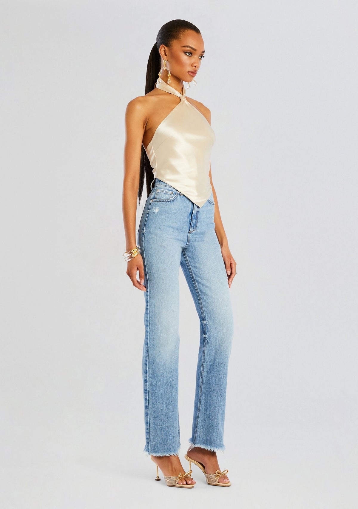 Brooklyn High Rise Straight Jean by SEROYA in High Tide, product image 3