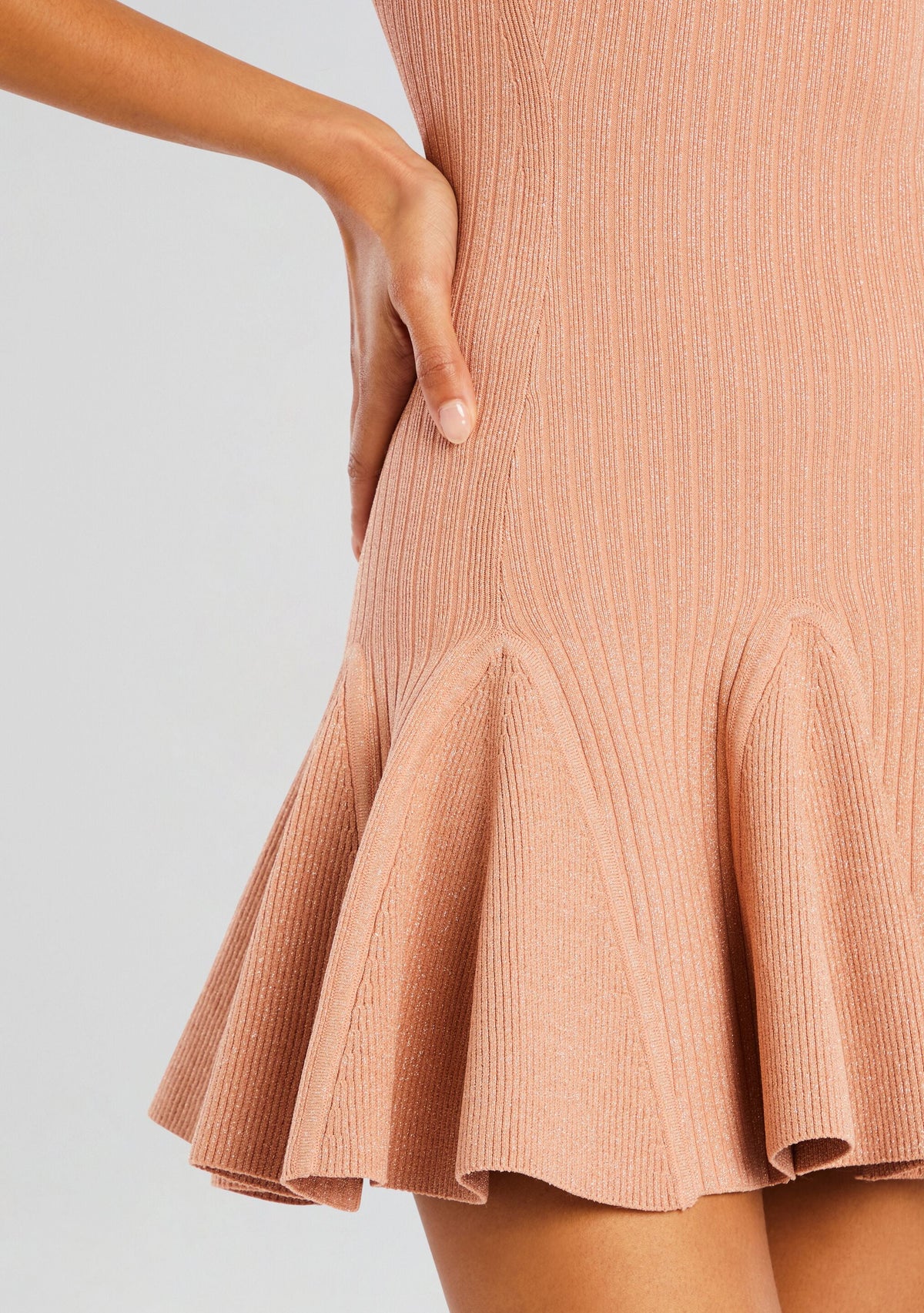 Matson Metallic Knit Dress by retrofête in Metallic Rose, product image 2