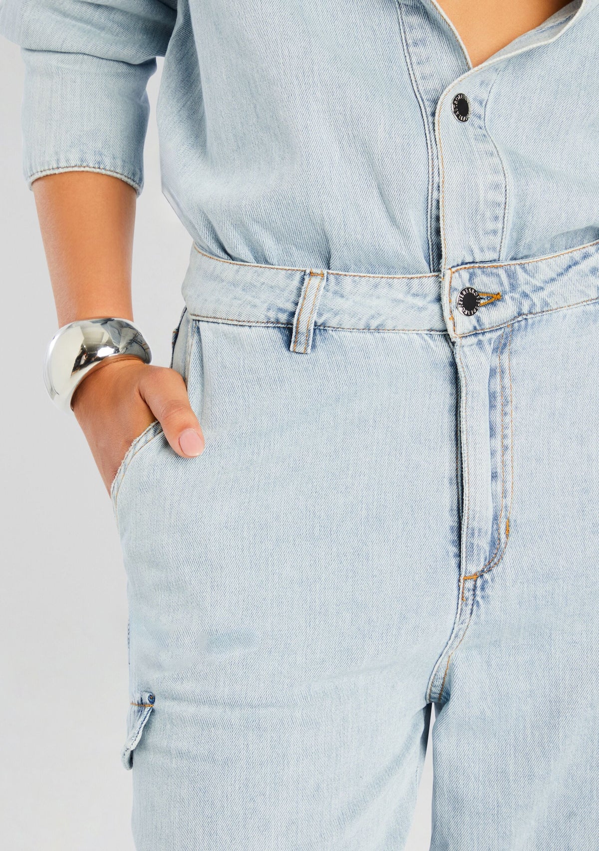 Russo Denim Jumpsuit by retrofête in Skylight, product image 2