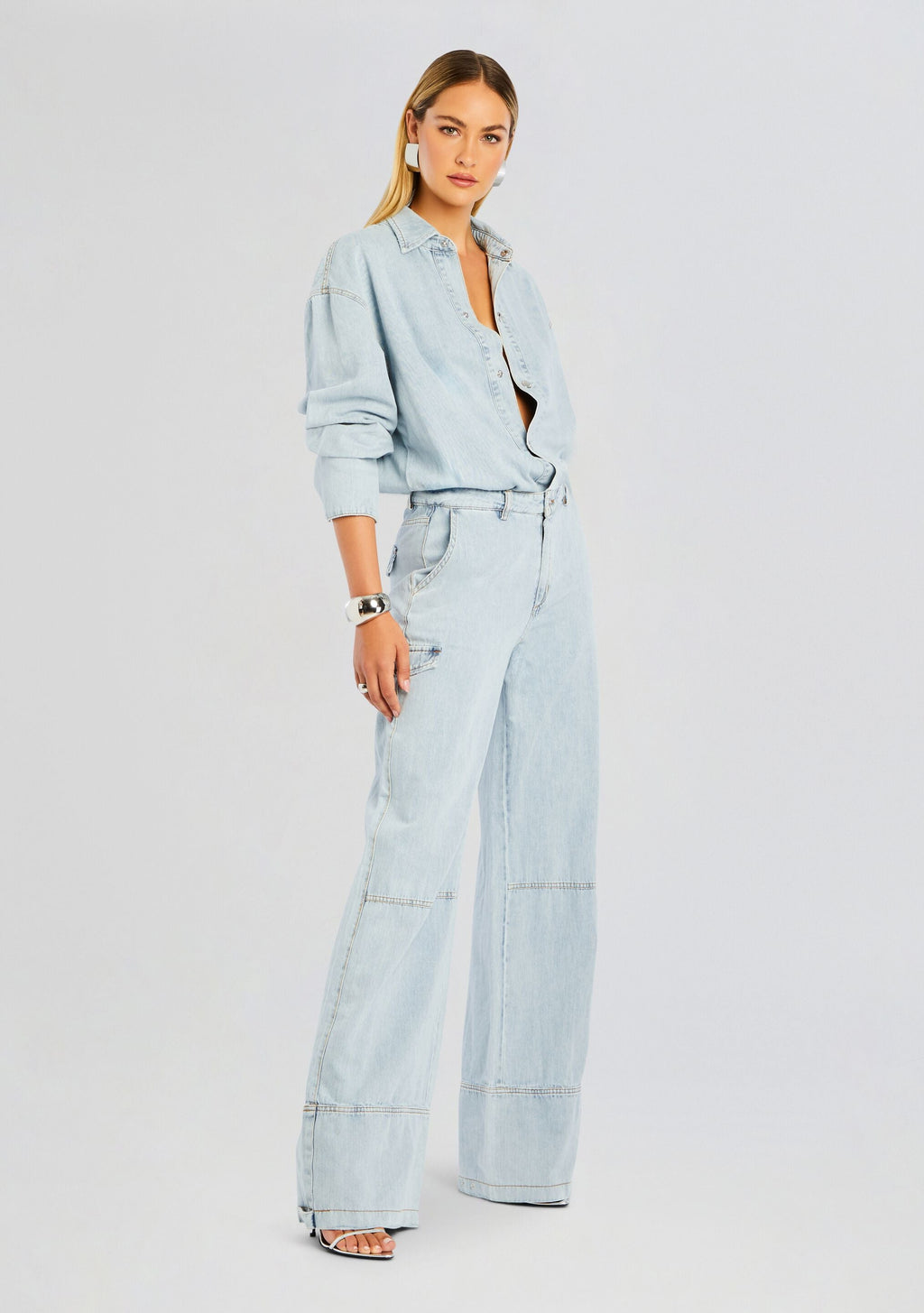 Russo Denim Jumpsuit by retrofête in Skylight, product image 3