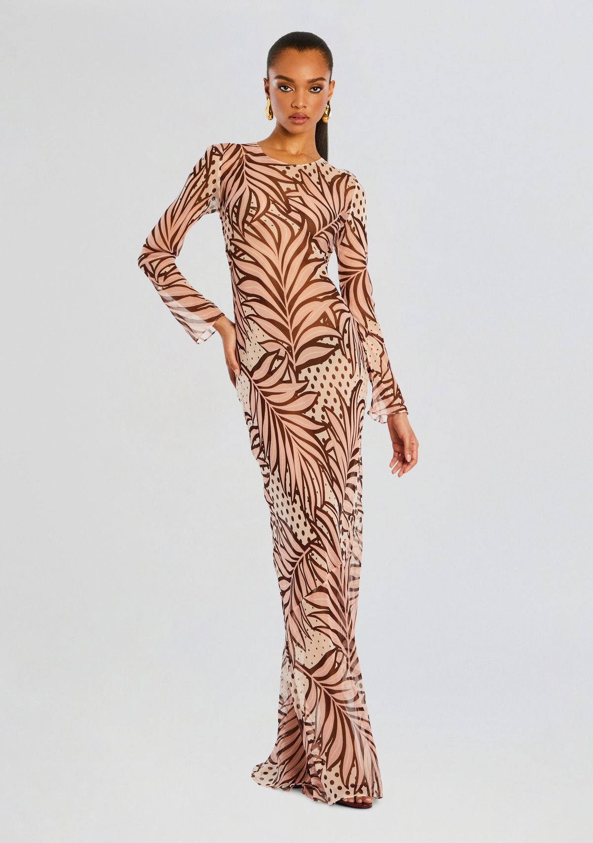 Vienna Silk Dress by retrofête in Polka Dot Leaves, product image 1