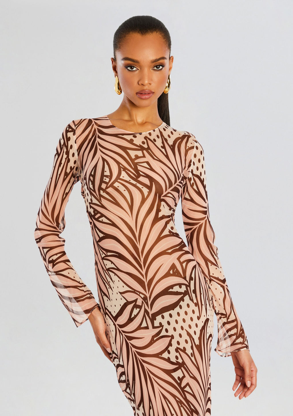 Vienna Silk Dress by retrofête in Polka Dot Leaves, product image 5