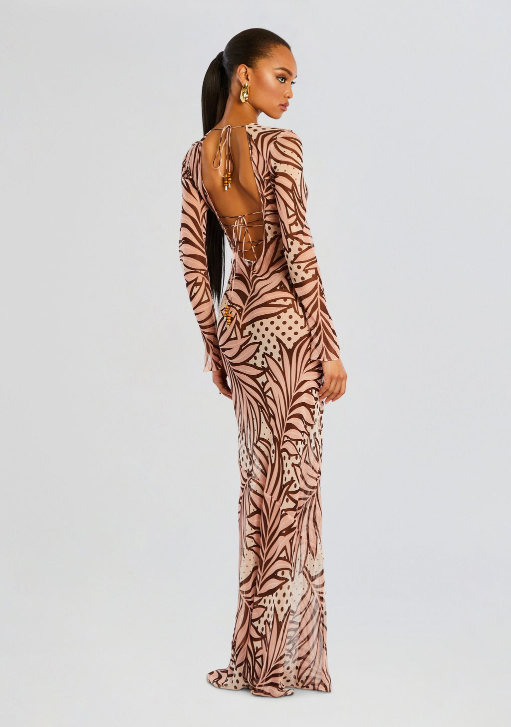 Vienna Silk Dress by retrofête in Polka Dot Leaves, product image 4