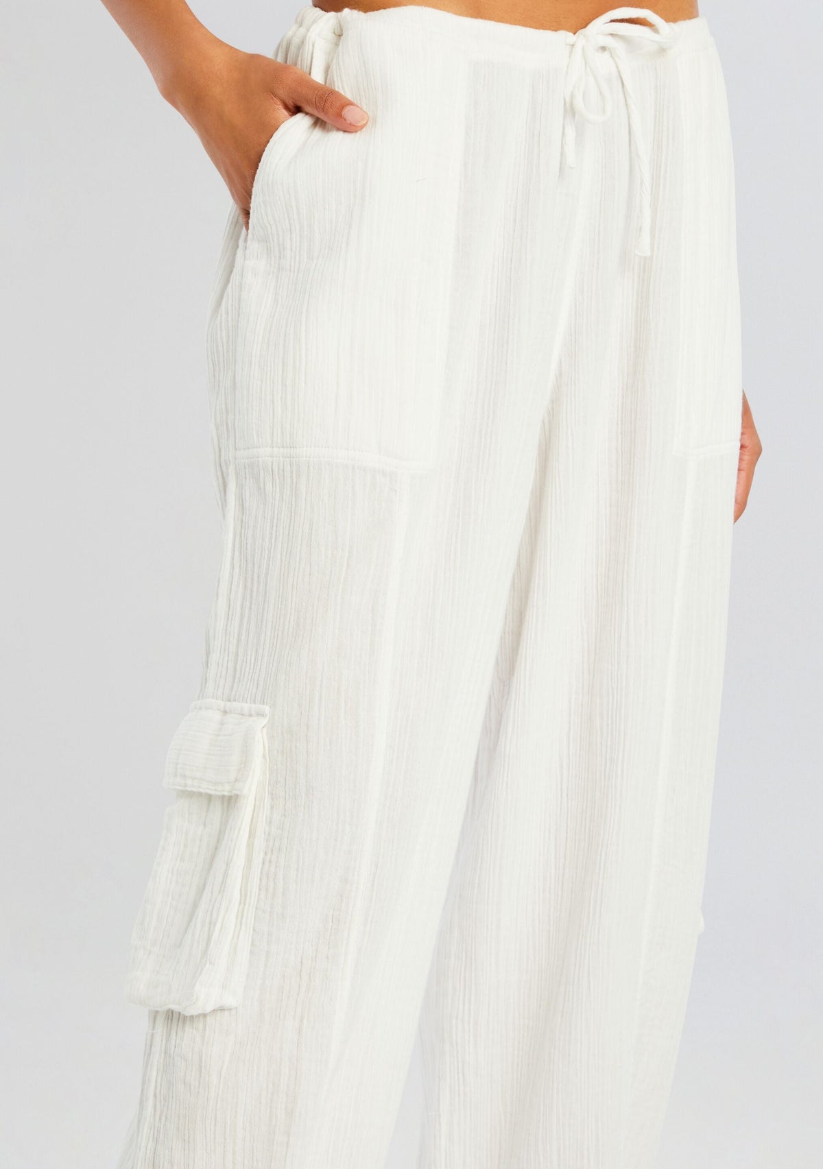 Zira Cargo Pant by SEROYA in White, product image 2