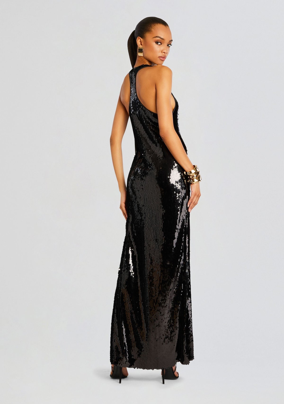 Bella Sequin Dress by retrofête in Black, product image 4