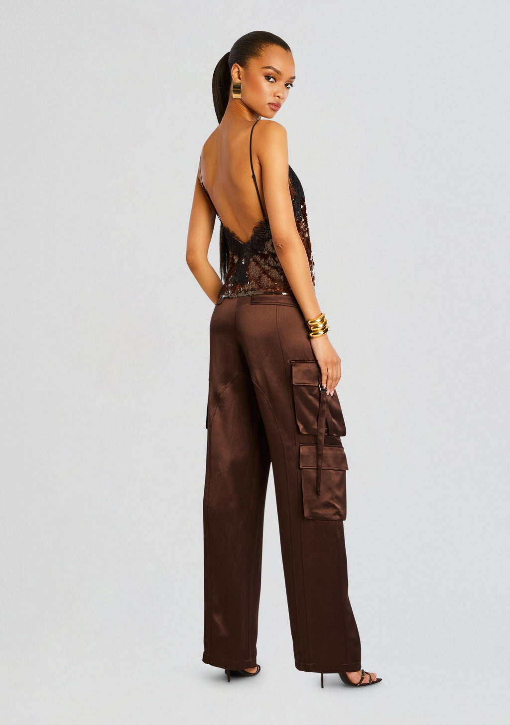 Danna Sequin Top by retrofête in Deep Brown, product image 5