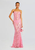 Delaina Sequin Lace Dress by retrofête in Pink, product image 1