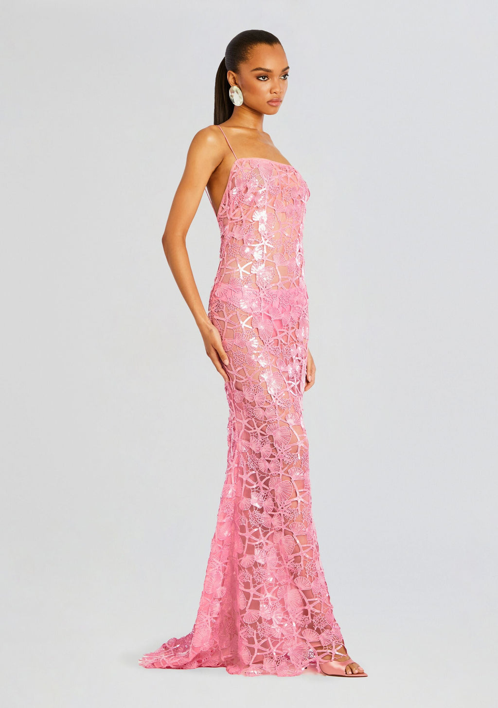 Delaina Sequin Lace Dress by retrofête in Pink, product image 3