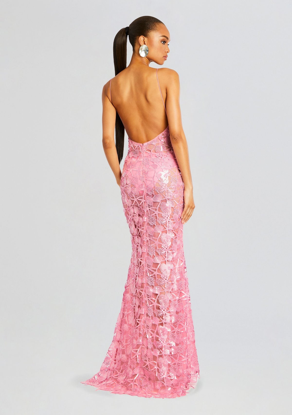 Delaina Sequin Lace Dress by retrofête in Pink, product image 4