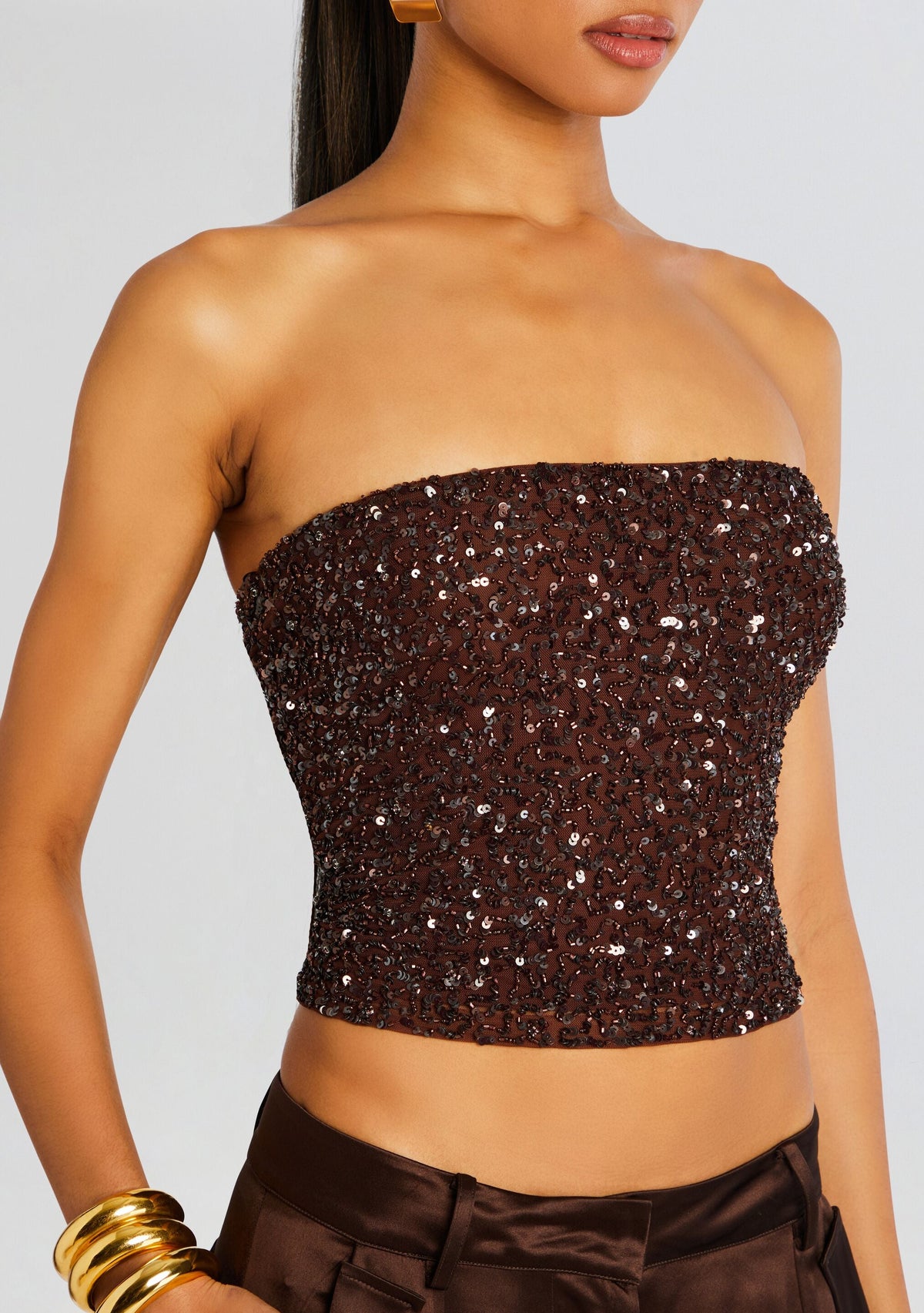 Kala Sequin Top by retrofête in Earth, product image 2