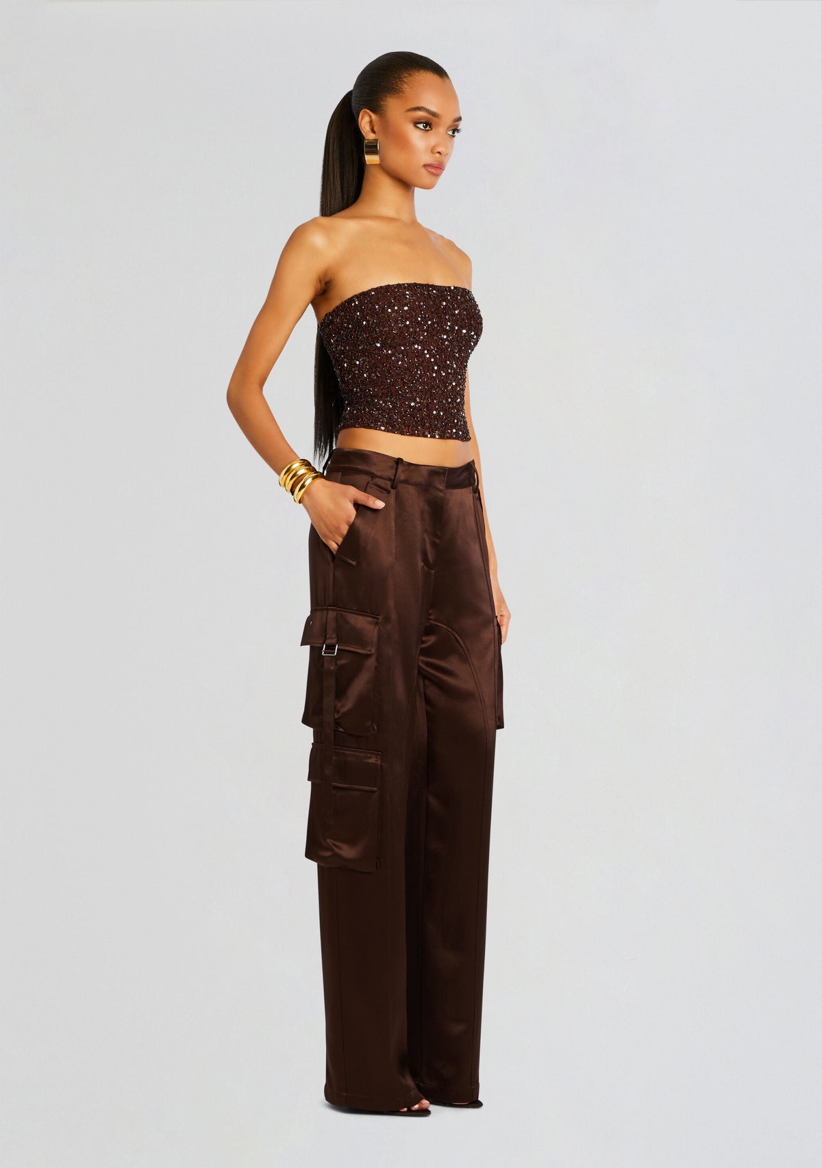 Kala Sequin Top by retrofête in Earth, product image 3