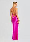 Keaton Silk Dress by retrofête in Neon Pink, product image 1
